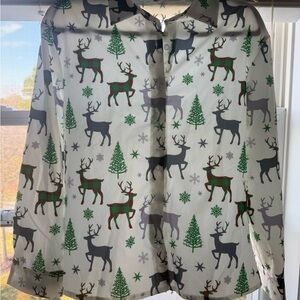 Holiday Reindeer Button Down Shirt